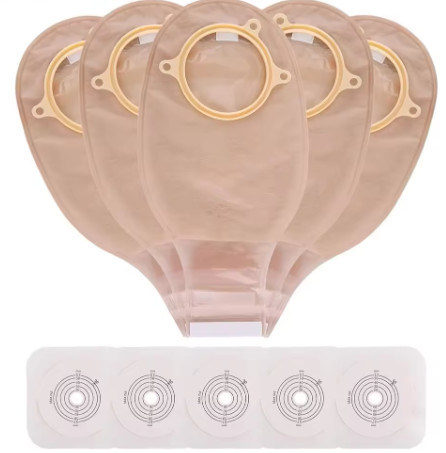 Drainable Ostomy Bag Colostomy 2 Piece Colostomy Bags 57mm With Hook And Loop Closure